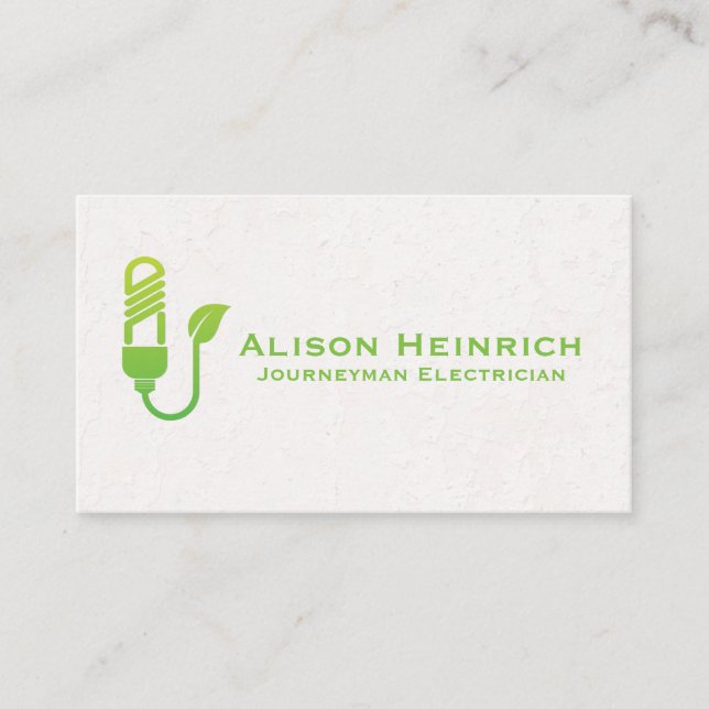 Electric Light Bulb | Power | Energy Business Card (Front)