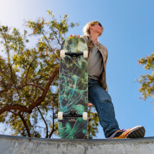 Electric Light Lines Gradient Abstract. Skateboard