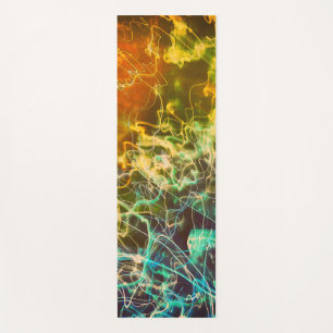 Electric Light Lines Gradient Abstract. Yoga Mat