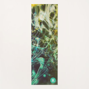 Electric Light Lines Gradient Abstract. Yoga Mat
