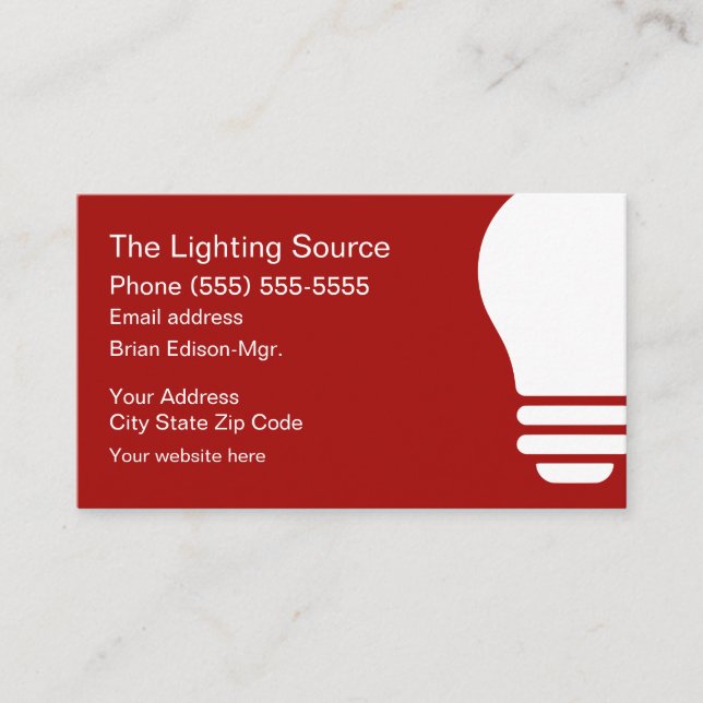 Electric Lighting Supply Business Card (Front)