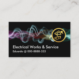 Electric Lightning Charge Gold Home Circuit Business Card