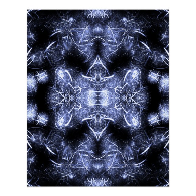 Electric Lightning Mandala Fractal Art Poster (Front)