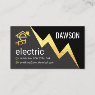 Electric Lightning Powers Letter-e Electrician Business Card