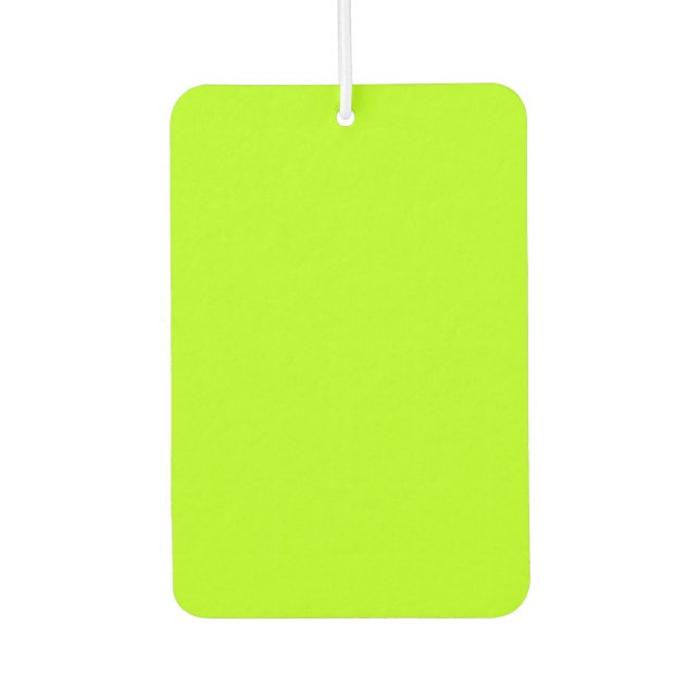 Electric Lime Green Accent Ready to Customize Air Freshener (Front)