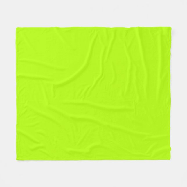 Electric Lime Green Accent Ready to Customize Fleece Blanket (Front (Horizontal))