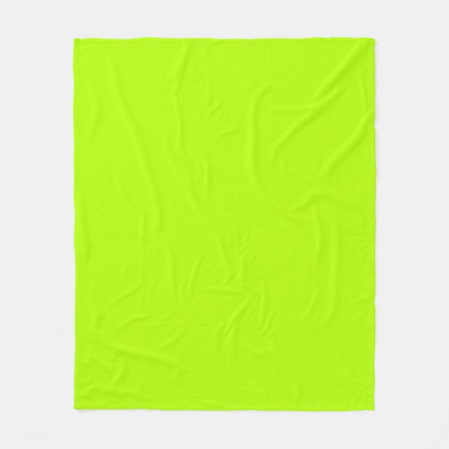 Electric Lime Green Accent Ready to Customize Fleece Blanket (Front)