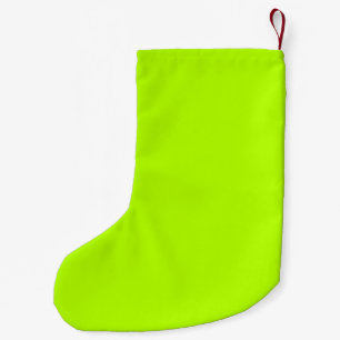 Electric Lime Green Accent Ready to Customize Small Christmas Stocking