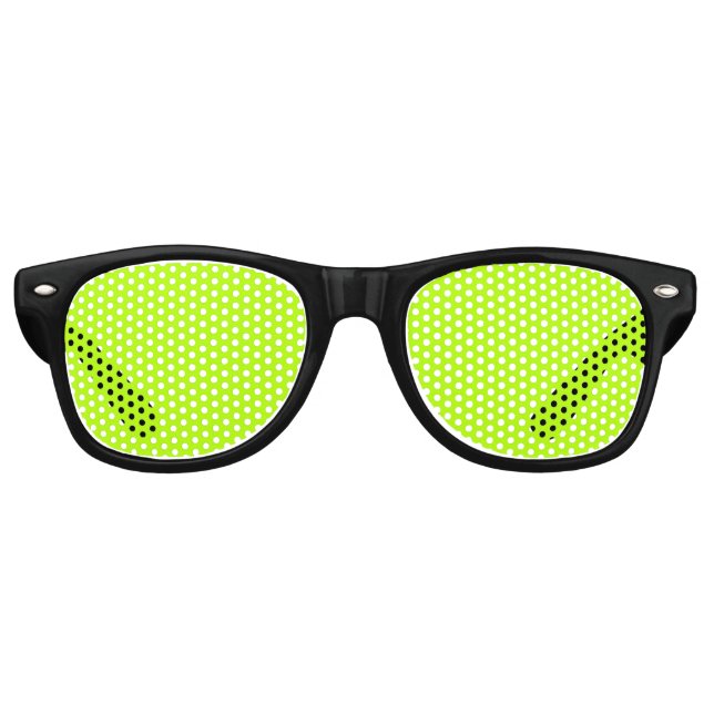 Electric Lime Green Colour Decor Ready to Customiz Retro Sunglasses (Front)
