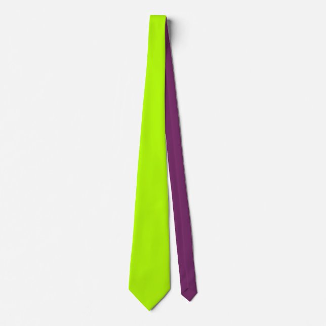 Electric Lime Green Colour Decor Ready to Customiz Tie (Front)
