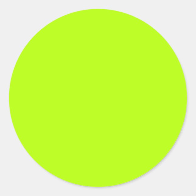 Electric Lime Green Colour Ready to Customize Classic Round Sticker (Front)