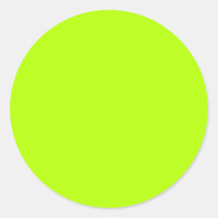 Electric Lime Green Colour Ready to Customize Classic Round Sticker