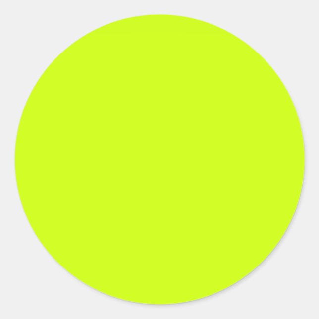 Electric Lime Solid Colour Classic Round Sticker (Front)