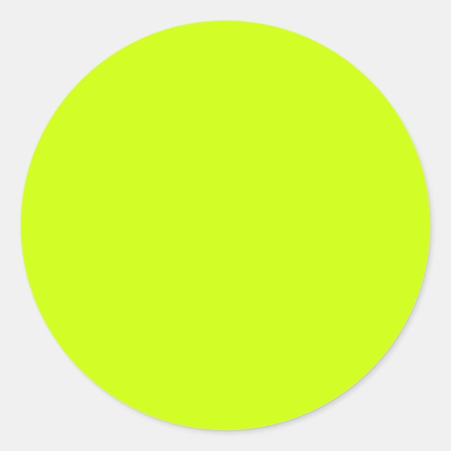 Electric Lime Solid colour  Classic Round Sticker (Front)
