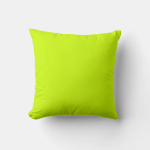 Electric Lime Solid Colour Throw Pillow