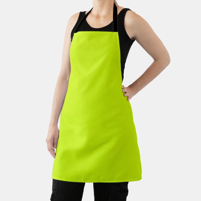 Electric Lime Solid Plain Colour Apron (Insitu)