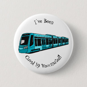 Electric locomotive cartoon illustration 2 inch round button
