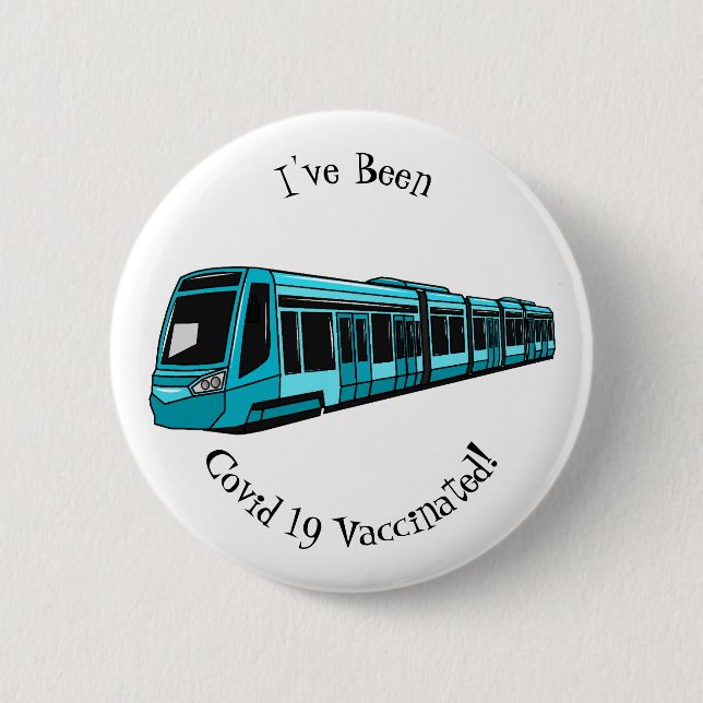 Electric locomotive cartoon illustration 2 inch round button (Front)