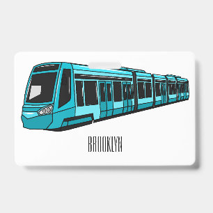 Electric locomotive cartoon illustration badge