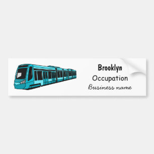 Electric locomotive cartoon illustration bumper sticker