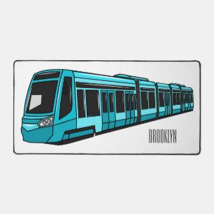 Electric locomotive cartoon illustration desk mat