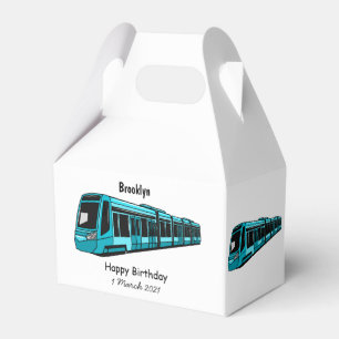 Electric locomotive cartoon illustration favor box