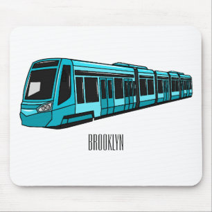 Electric locomotive cartoon illustration mouse pad