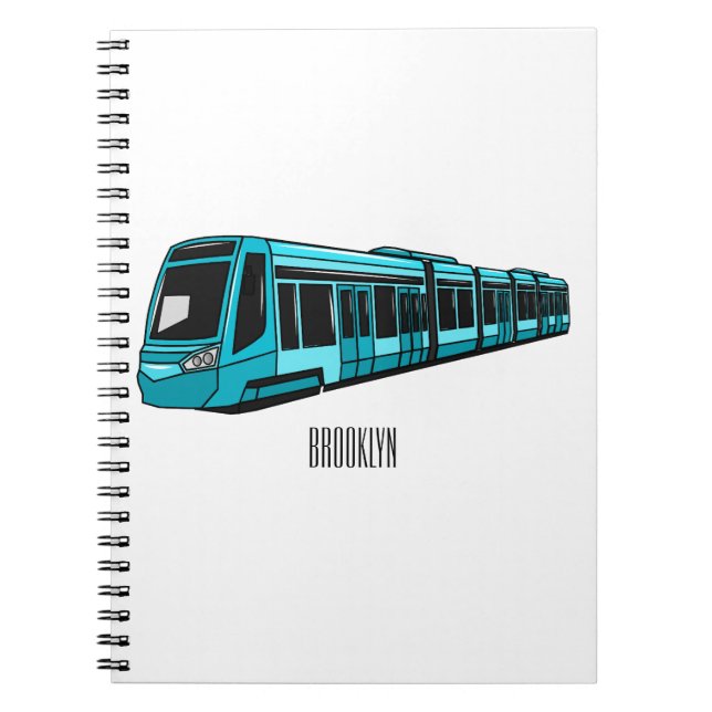 Electric locomotive cartoon illustration notebook (Front)