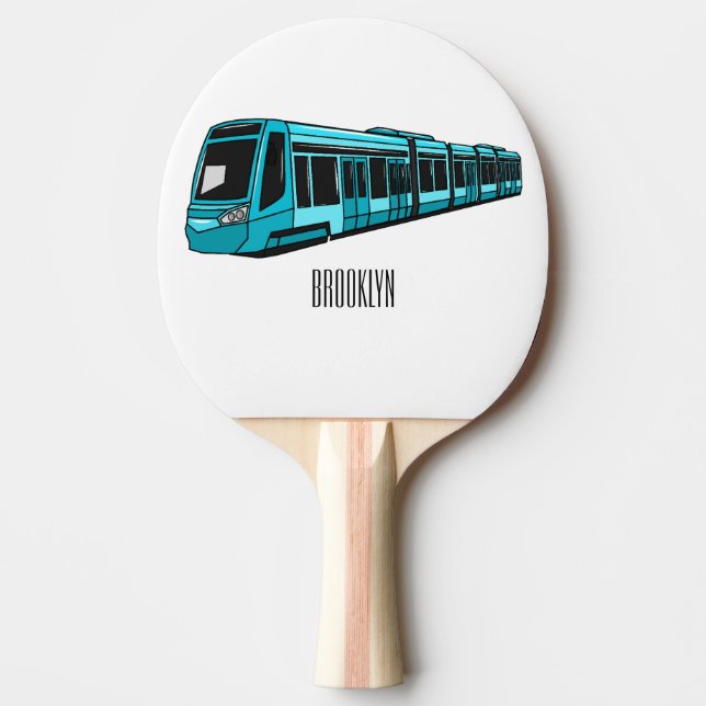 Electric locomotive cartoon illustration ping pong paddle (Front)