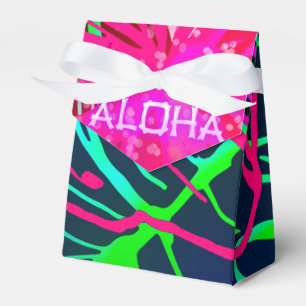 Electric Luau Tropical Night Neon Aloha Party Favor Box