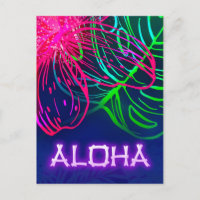 Electric Luau Tropical Night Neon Aloha Save Date