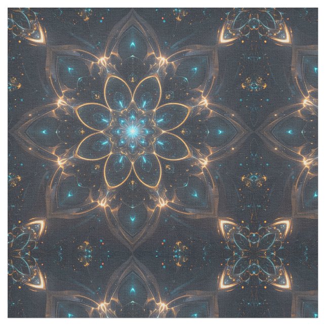 Electric Mandala Fabric (Close Up)