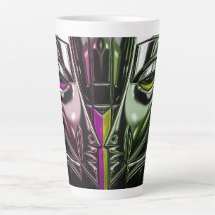 Electric Mask Portrait   Latte Mug