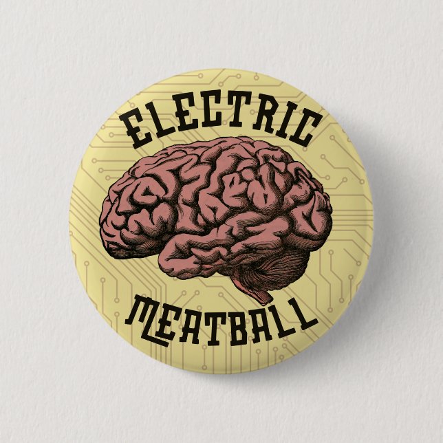Electric Meatball Sticker 2 Inch Round Button (Front)