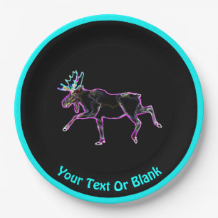 Electric Moose Paper Plate
