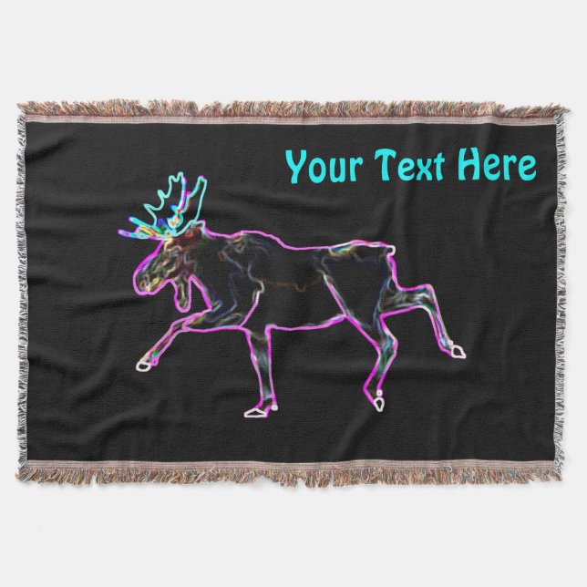 Electric Moose Throw Blanket (Front)
