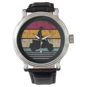Electric motor Scooter Retro Silhouette Gift Watch