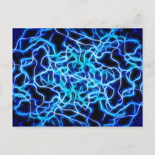 Electric Neon Aqua Blue Teal Lightning Postcard