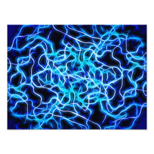Electric Neon Blue Tesla Coil Lightning Photo Print