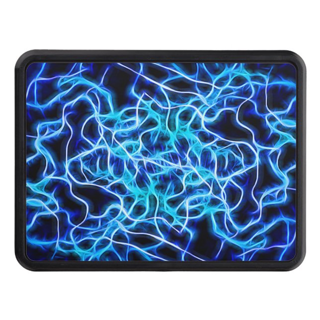 Electric Neon Blue Tesla Coil Lightning Trailer Hitch Cover (Front)