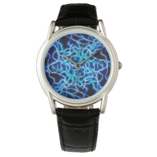 Electric Neon Blue Tesla Coil Lightning Watch