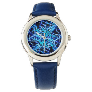 Electric Neon Blue Tesla Coil Lightning Watch