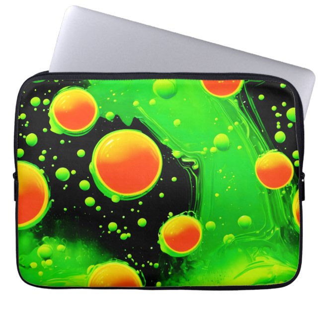 Electric Neon Bubble Dance Laptop Sleeve (Front)