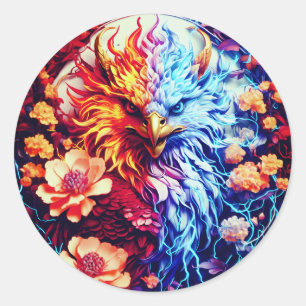 Electric Neon Eagle Sticker