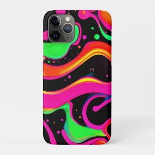 Electric Neon Liquid Splatter iPhone 11 Pro Case