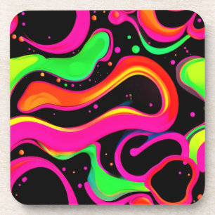 Electric Neon Liquid Splatter Coaster