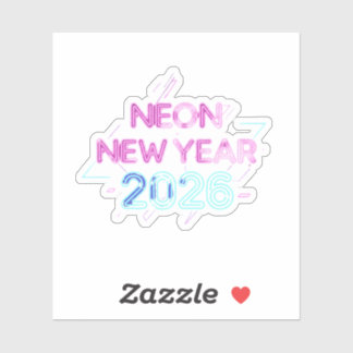 Electric Neon New Year 90s Retro Sticker 