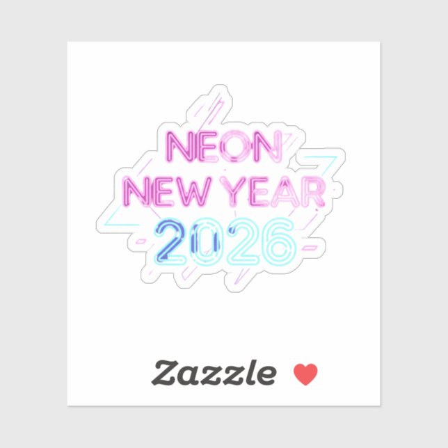 Electric Neon New Year 90s Retro Sticker  (Feuille)