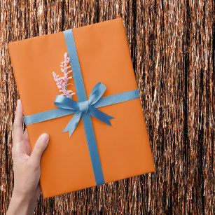 Electric Orange Solid Colour  Wrapping Paper
