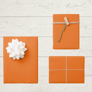 Electric Orange Solid Colour  Wrapping Paper Sheet